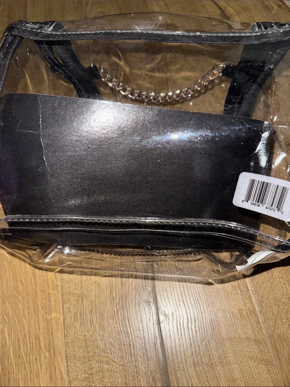 Clear make up bag  with Black Trim